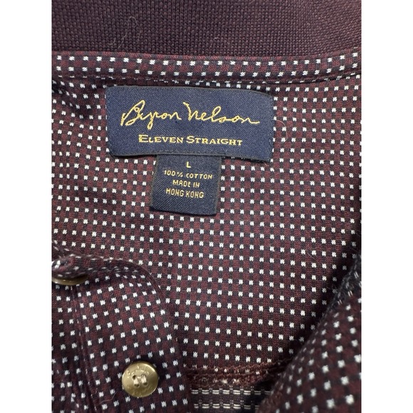 The Rookery Golf‎ Course Mens Zip Polo Shirt Polka Dots Large Byron Nelson - Picture 6 of 14